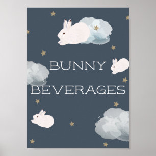 Poster Panneau Boissons de lapin de Baby shower volant