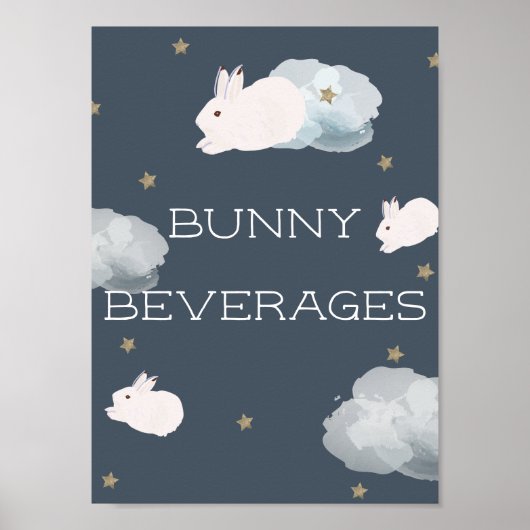 Poster Panneau Boissons de lapin de Baby shower volant (Devant)