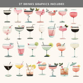 Poster Panneau Boissons Signature Mariage Cocktails perso