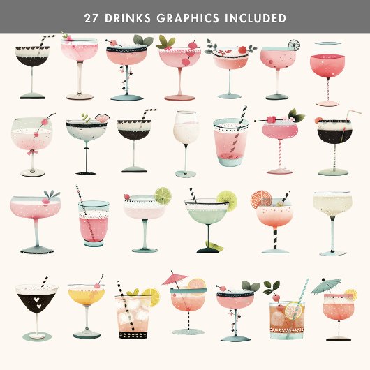 Poster Panneau Boissons Signature Mariage Cocktails perso