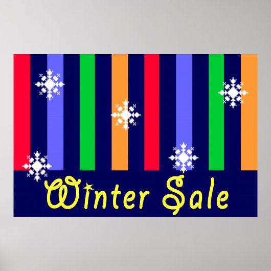 Poster Panneau Boutique de vente d'hiver (Devant)
