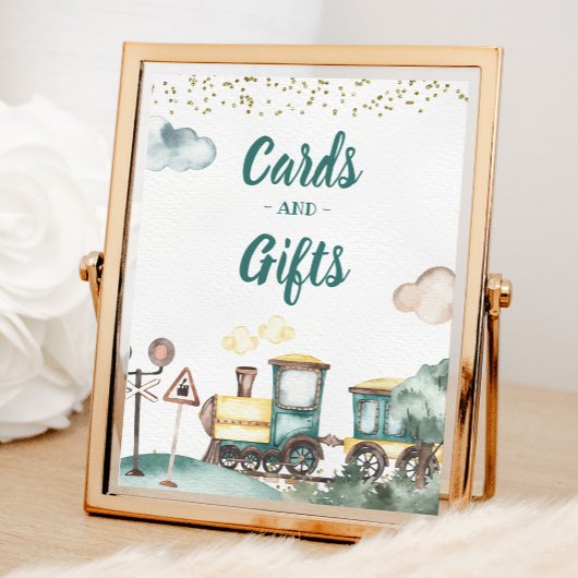 Poster Panneau Boy Train Birthday Cartes et Cadeaux