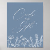 Poster Panneau cadeau de la carte bleue fleur sauvage Mar (Devant)