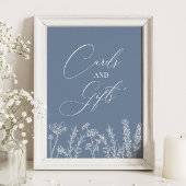Poster Panneau cadeau de la carte bleue fleur sauvage Mar