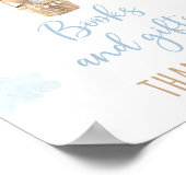 Poster Panneau Cadeaux Baby showers Ours Bleu Teddy (Coin)