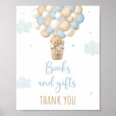 Poster Panneau Cadeaux Baby showers Ours Bleu Teddy (Devant)