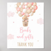 Poster Panneau Cadeaux Baby showers Ours En Teddy Rose (Devant)