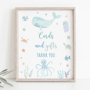 Poster Panneau Cadeaux d'anniversaire Blue Pastel Under t