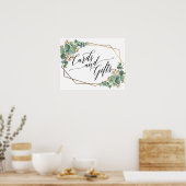 Poster Panneau Cadeaux et cartes de mariage Gold Frame Eu (Cuisine)