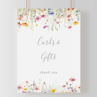 Poster Panneau Cadeaux et cartes Fleurs sauvages colorées