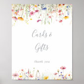 Poster Panneau Cadeaux et cartes Fleurs sauvages colorées (Devant)