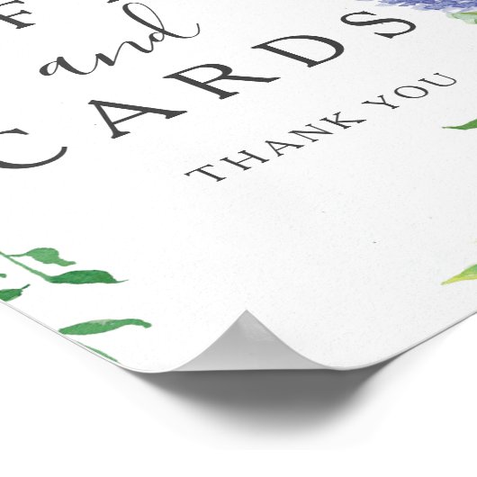 Poster Panneau Cadeaux et Cartes Hortensia Bleu (Coin)