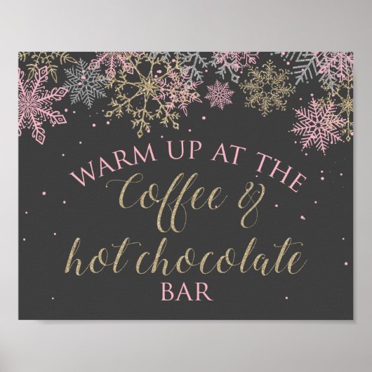 Poster Panneau Café et Chocolat Chaud Winter Onederland (Devant)