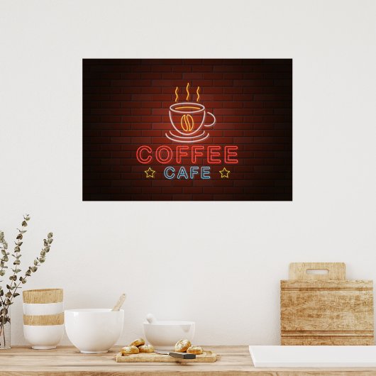 Poster Panneau café Neon (Cuisine)