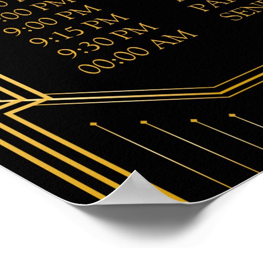 Poster Panneau Calendrier des événements mariage | Gatsby (Coin)