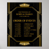 Poster Panneau Calendrier des événements mariage | Gatsby (Devant)