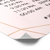 Poster Panneau Calendrier du Mariage Gold du Rose géométr (Coin)