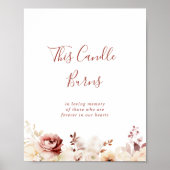 Poster Panneau Calligraphie Graceful Floral Candle Burle (Devant)