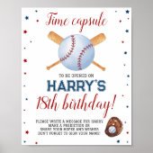 Poster Panneau Capsule de l'heure d'anniversaire du baseb (Devant)