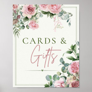 Poster Panneau Cartes & Cadeaux Baby Shower Floral