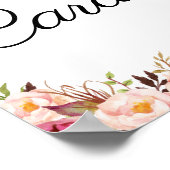 Poster Panneau Cartes de mariage rose rustique (Coin)