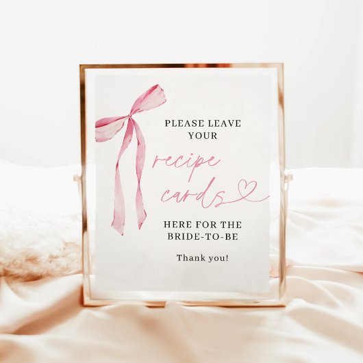 Poster Panneau Cartes de recettes Bow | Carte de recette 
