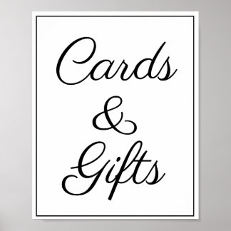 Poster Panneau Cartes et cadeaux