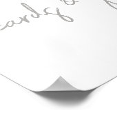 Poster Panneau Cartes et Cadeaux Argent et Blanc Script (Coin)