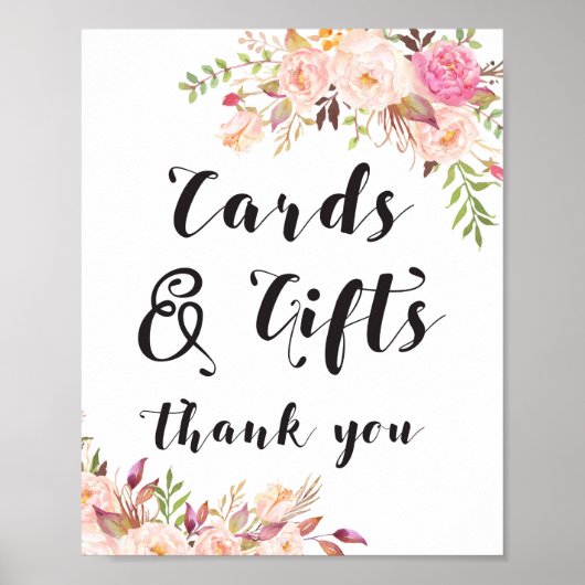 Poster Panneau Cartes et cadeaux Boho (Devant)