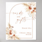 Poster Panneau Cartes et cadeaux Boho | Arch Pampas Grass (Devant)