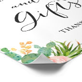 Poster Panneau Cartes et cadeaux Cactus Succulent Floral (Coin)