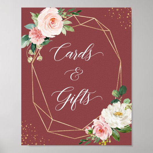 Poster Panneau Cartes et cadeaux Cinnamon Rose Blush Flor (Devant)