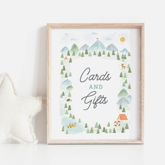 Poster Panneau Cartes et cadeaux d'anniversaire du campin