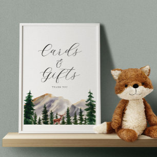 Poster Panneau Cartes et cadeaux de Cerfs de Montagne Rus
