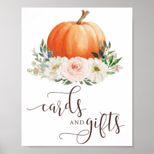 Poster Panneau Cartes et Cadeaux de Citrouille pour Tombe