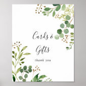 Poster Panneau Cartes et Cadeaux Floraux Simples Eucalypt (Devant)