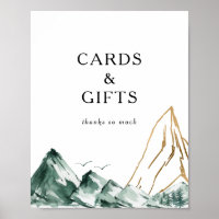 Panneau Cartes et cadeaux Green and Gold Mountain