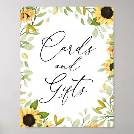 Poster Panneau Cartes et Cadeaux Tournesols (Devant)