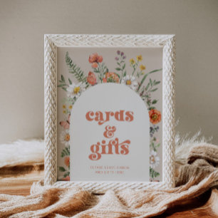 Poster Panneau Cartes fleurs sauvages et cadeaux