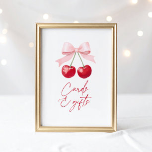 Poster Panneau Cerise Cartes Baby showers et Cadeaux