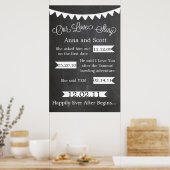 Poster Panneau Chalkboard Bunting Our Love Story (Cuisine)