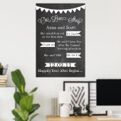 Poster Panneau Chalkboard Bunting Our Love Story (Bureau à domicile)