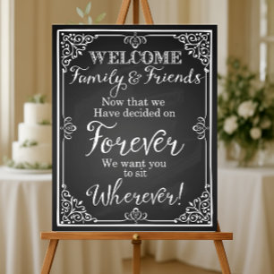 Poster Panneau Chalkboard du plan de sièges mariage alter