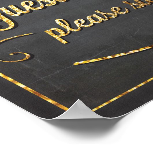 Poster Panneau Chalkboard et Parties scintillant Gold du (Coin)