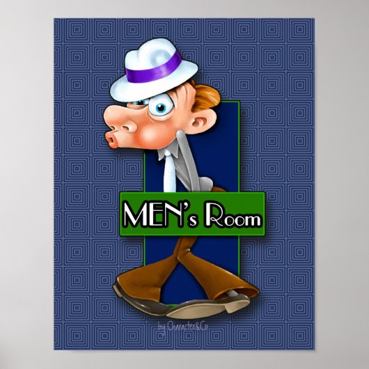 Poster Panneau Chambre Homme unique sur le thème vintage  (Devant)