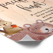 Poster Panneau Chasse Chasse Automne Animaux de Bois (Coin)