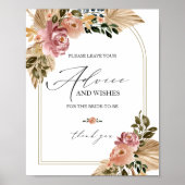 Poster Panneau Chic Boho Fête des mariées (Devant)