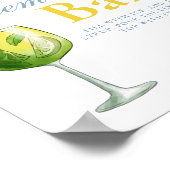 Poster Panneau citron bleu Floral Citrus Lemonad Bar (Coin)