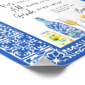 Poster Panneau citrons et carrelage méditerranéen Douche  (Coin)