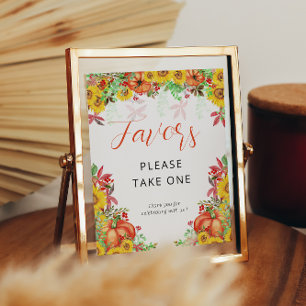 Poster Panneau Citrouille Automne - Faveurs du Baby showe